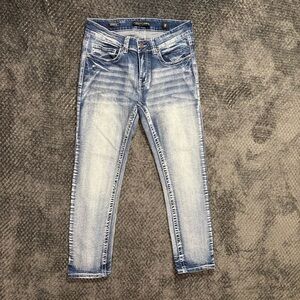 Stitches & Rivets SR86 Men's Straight Leg Jeans 32x30 Blue MediumWash DenimFad